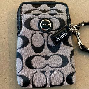 Coach wristlet wallet gray silver black